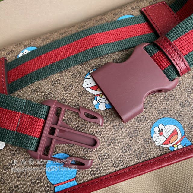 Gucci顶级男女包包 古驰哆啦A梦翻盖磁扣腰包胸包 Gucci哆啦A梦斜挎包 647817  gdj1600